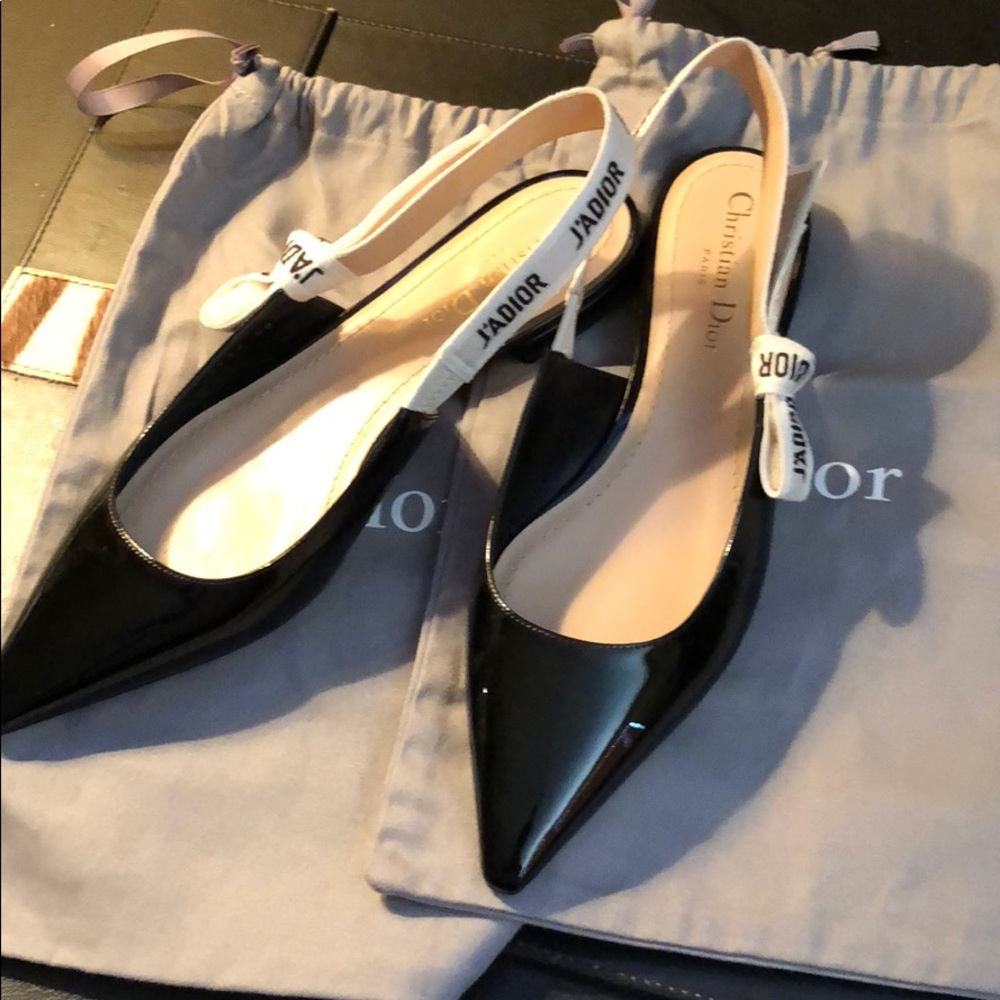 Dior black sling backs never worn